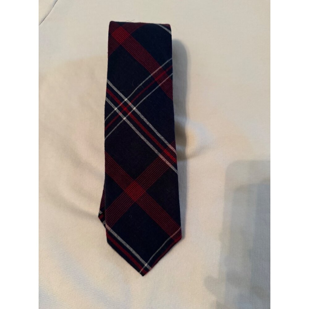 J. Crew navy/red plaid cotton tie